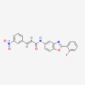 N-[2-(2-fluorophenyl)-1,3-benzoxazol-5-yl]-3-(3-nitrophenyl)acrylamide