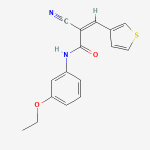 molecular formula C16H14N2O2S B3906298 2-cyano-N-(3-ethoxyphenyl)-3-(3-thienyl)acrylamide 
