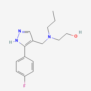 molecular formula C15H20FN3O B3906314 2-[{[3-(4-fluorophenyl)-1H-pyrazol-4-yl]methyl}(propyl)amino]ethanol 