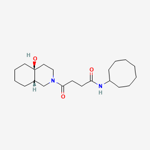 N-cyclooctyl-4-[(4aS*,8aS*)-4a-hydroxyoctahydroisoquinolin-2(1H)-yl]-4-oxobutanamide