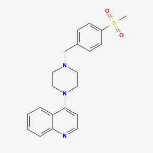 molecular formula C21H23N3O2S B3906338 4-{4-[4-(methylsulfonyl)benzyl]piperazin-1-yl}quinoline 