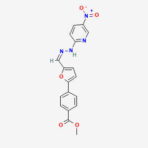 molecular formula C18H14N4O5 B3906352 methyl 4-{5-[2-(5-nitro-2-pyridinyl)carbonohydrazonoyl]-2-furyl}benzoate 