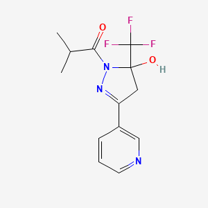 molecular formula C13H14F3N3O2 B3906370 1-isobutyryl-3-(3-pyridinyl)-5-(trifluoromethyl)-4,5-dihydro-1H-pyrazol-5-ol 