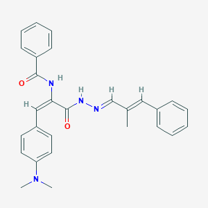 molecular formula C28H28N4O2 B390639 N-(2-[4-(dimethylamino)phenyl]-1-{[2-(2-methyl-3-phenyl-2-propenylidene)hydrazino]carbonyl}vinyl)benzamide 