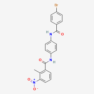molecular formula C21H16BrN3O4 B3906393 N-{4-[(4-bromobenzoyl)amino]phenyl}-2-methyl-3-nitrobenzamide 