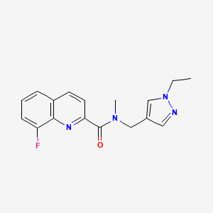 molecular formula C17H17FN4O B3906415 N-[(1-ethyl-1H-pyrazol-4-yl)methyl]-8-fluoro-N-methylquinoline-2-carboxamide 