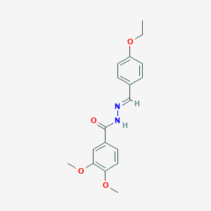molecular formula C18H20N2O4 B390642 N'-[(E)-(4-ethoxyphenyl)methylidene]-3,4-dimethoxybenzohydrazide 