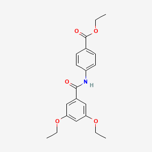 molecular formula C20H23NO5 B3906423 ethyl 4-[(3,5-diethoxybenzoyl)amino]benzoate 