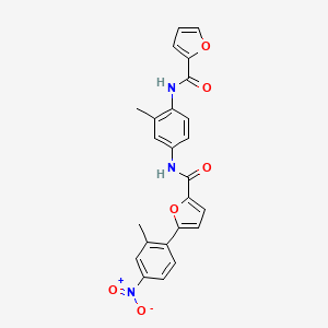 molecular formula C24H19N3O6 B3906434 N-[4-(2-furoylamino)-3-methylphenyl]-5-(2-methyl-4-nitrophenyl)-2-furamide 
