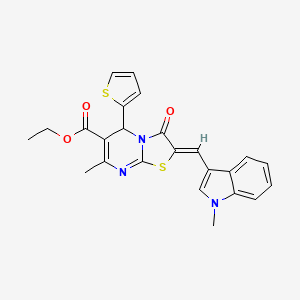 ethyl 7-methyl-2-[(1-methyl-1H-indol-3-yl)methylene]-3-oxo-5-(2-thienyl)-2,3-dihydro-5H-[1,3]thiazolo[3,2-a]pyrimidine-6-carboxylate