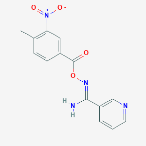 molecular formula C14H12N4O4 B3906478 N'-[(4-methyl-3-nitrobenzoyl)oxy]-3-pyridinecarboximidamide 
