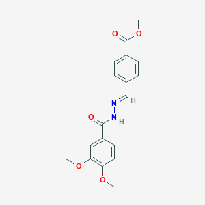 molecular formula C18H18N2O5 B390649 Methyl 4-(2-(3,4-dimethoxybenzoyl)carbohydrazonoyl)benzoate 