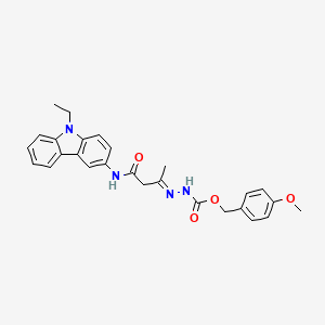 4-methoxybenzyl 2-{3-[(9-ethyl-9H-carbazol-3-yl)amino]-1-methyl-3-oxopropylidene}hydrazinecarboxylate