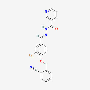 molecular formula C21H15BrN4O2 B3906520 N'-{3-bromo-4-[(2-cyanobenzyl)oxy]benzylidene}nicotinohydrazide 