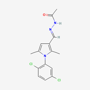 molecular formula C15H15Cl2N3O B3906524 N'-{[1-(2,5-dichlorophenyl)-2,5-dimethyl-1H-pyrrol-3-yl]methylene}acetohydrazide 