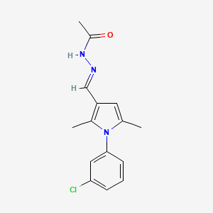 molecular formula C15H16ClN3O B3906565 N'-{[1-(3-chlorophenyl)-2,5-dimethyl-1H-pyrrol-3-yl]methylene}acetohydrazide 