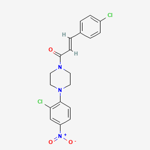 molecular formula C19H17Cl2N3O3 B3906569 1-(2-chloro-4-nitrophenyl)-4-[3-(4-chlorophenyl)acryloyl]piperazine 