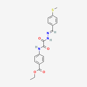 molecular formula C19H19N3O4S B3906578 ethyl 4-{[{2-[4-(methylthio)benzylidene]hydrazino}(oxo)acetyl]amino}benzoate 