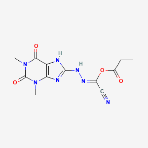 8-{2-[cyano(propionyloxy)methylene]hydrazino}-1,3-dimethyl-2,6-dioxo-2,3,6,7-tetrahydro-1H-purine