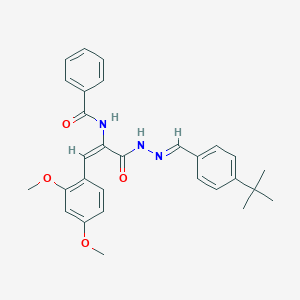 molecular formula C29H31N3O4 B390660 N-[1-{[2-(4-tert-butylbenzylidene)hydrazino]carbonyl}-2-(2,4-dimethoxyphenyl)vinyl]benzamide 
