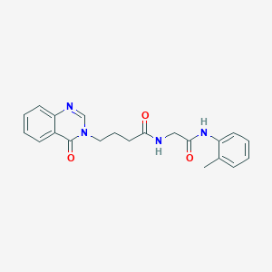 molecular formula C21H22N4O3 B3906611 N-{2-[(2-methylphenyl)amino]-2-oxoethyl}-4-(4-oxoquinazolin-3(4H)-yl)butanamide 