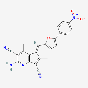 molecular formula C23H15N5O3 B3906621 2-amino-4,6-dimethyl-5-{[5-(4-nitrophenyl)-2-furyl]methylene}-5H-cyclopenta[b]pyridine-3,7-dicarbonitrile 