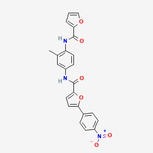 molecular formula C23H17N3O6 B3906628 N-[4-(2-furoylamino)-3-methylphenyl]-5-(4-nitrophenyl)-2-furamide 