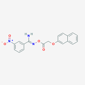 molecular formula C19H15N3O5 B3906643 N'-{[(2-naphthyloxy)acetyl]oxy}-3-nitrobenzenecarboximidamide 
