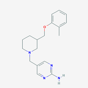 molecular formula C18H24N4O B3906651 5-({3-[(2-methylphenoxy)methyl]piperidin-1-yl}methyl)pyrimidin-2-amine 