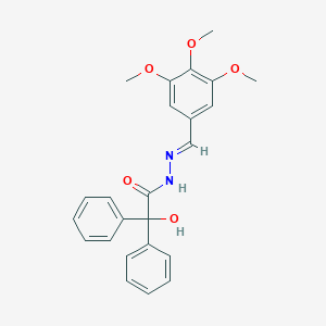 molecular formula C24H24N2O5 B390666 Hydroxy-diphenyl-acetic acid (3,4,5-trimethoxy-benzylidene)-hydrazide 