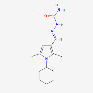 molecular formula C14H22N4O B3906664 1-cyclohexyl-2,5-dimethyl-1H-pyrrole-3-carbaldehyde semicarbazone 