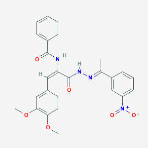 N-(2-(3,4-dimethoxyphenyl)-1-{[2-(1-{3-nitrophenyl}ethylidene)hydrazino]carbonyl}vinyl)benzamide