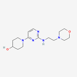 molecular formula C15H25N5O2 B3906742 1-{2-[(2-morpholin-4-ylethyl)amino]pyrimidin-4-yl}piperidin-4-ol 