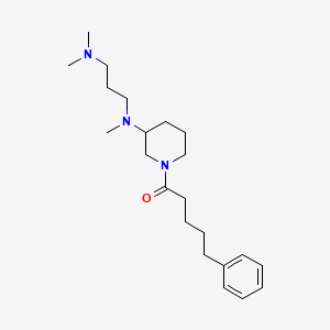 molecular formula C22H37N3O B3906749 N,N,N'-trimethyl-N'-[1-(5-phenylpentanoyl)-3-piperidinyl]-1,3-propanediamine 