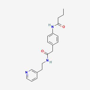 molecular formula C19H23N3O2 B3906774 N-(4-{2-oxo-2-[(2-pyridin-3-ylethyl)amino]ethyl}phenyl)butanamide 