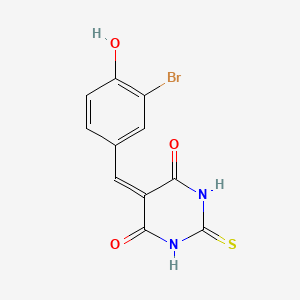molecular formula C11H7BrN2O3S B3906787 5-(3-bromo-4-hydroxybenzylidene)-2-thioxodihydro-4,6(1H,5H)-pyrimidinedione 