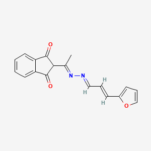 molecular formula C18H14N2O3 B3906796 3-(2-furyl)acrylaldehyde [1-(1,3-dioxo-2,3-dihydro-1H-inden-2-yl)ethylidene]hydrazone 
