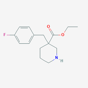 molecular formula C15H20FNO2 B3906799 ethyl 3-(4-fluorobenzyl)-3-piperidinecarboxylate hydrochloride 