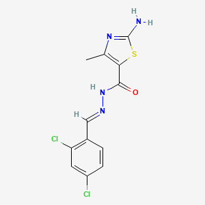 molecular formula C12H10Cl2N4OS B3906810 2-amino-N'-(2,4-dichlorobenzylidene)-4-methyl-1,3-thiazole-5-carbohydrazide 