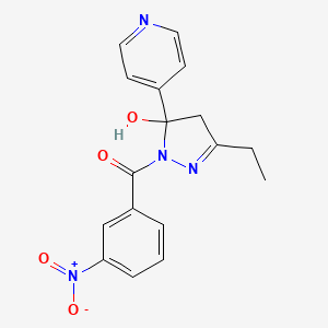 3-ethyl-1-(3-nitrobenzoyl)-5-(4-pyridinyl)-4,5-dihydro-1H-pyrazol-5-ol