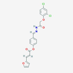 molecular formula C22H16Cl2N2O5 B390684 [4-[(E)-[[2-(2,4-dichlorophenoxy)acetyl]hydrazinylidene]methyl]phenyl] (E)-3-(furan-2-yl)prop-2-enoate 