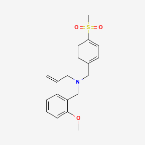 molecular formula C19H23NO3S B3906842 N-(2-methoxybenzyl)-N-[4-(methylsulfonyl)benzyl]prop-2-en-1-amine 
