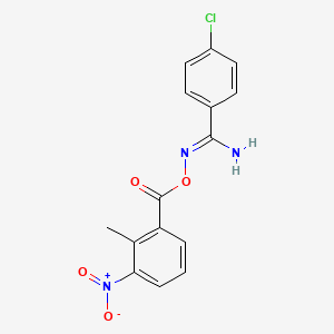 molecular formula C15H12ClN3O4 B3906853 4-chloro-N'-[(2-methyl-3-nitrobenzoyl)oxy]benzenecarboximidamide 