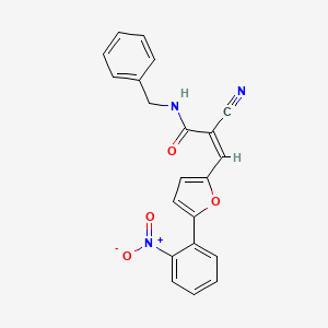 N-benzyl-2-cyano-3-[5-(2-nitrophenyl)-2-furyl]acrylamide
