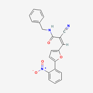 molecular formula C21H15N3O4 B3906887 N-benzyl-2-cyano-3-[5-(2-nitrophenyl)-2-furyl]acrylamide 