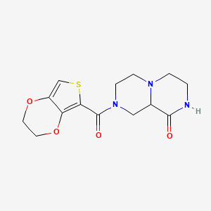 molecular formula C14H17N3O4S B3906893 8-(2,3-dihydrothieno[3,4-b][1,4]dioxin-5-ylcarbonyl)hexahydro-2H-pyrazino[1,2-a]pyrazin-1(6H)-one 
