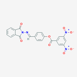 molecular formula C22H12N4O8 B390691 4-{[(1,3-dioxo-1,3-dihydro-2H-isoindol-2-yl)imino]methyl}phenyl 3,5-bisnitrobenzoate 