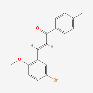 molecular formula C17H15BrO2 B3906915 3-(5-bromo-2-methoxyphenyl)-1-(4-methylphenyl)-2-propen-1-one 
