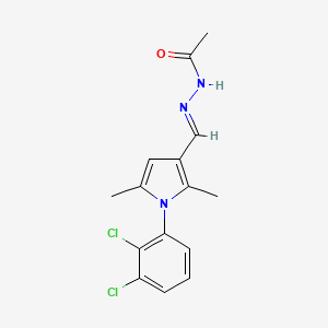 molecular formula C15H15Cl2N3O B3906969 N'-{[1-(2,3-dichlorophenyl)-2,5-dimethyl-1H-pyrrol-3-yl]methylene}acetohydrazide 