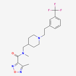 molecular formula C20H25F3N4O2 B3906979 N,4-dimethyl-N-[(1-{2-[3-(trifluoromethyl)phenyl]ethyl}-4-piperidinyl)methyl]-1,2,5-oxadiazole-3-carboxamide 